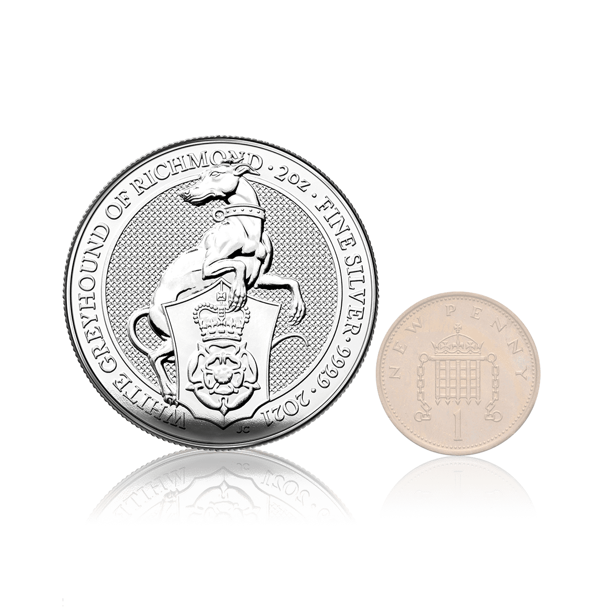 2oz Silver Royal Mint Queens Beasts White Greyhound Of Richmond (2021) 5